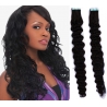 Kudrnaté vlasy pro metodu Pu Extension / Tape Hair / Tape IN 50cm - černé