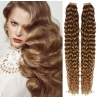 Kudrnaté vlasy pro metodu Pu Extension / Tape Hair / Tape IN 50cm - světle hnědé