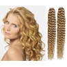 Kudrnaté vlasy pro metodu Pu Extension / Tape Hair / Tape IN 50cm - přírodní blond