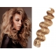 Vlnité vlasy pro metodu Pu Extension / Tape Hair / Tape IN 60cm - přírodní / světlejší blond
