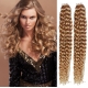 Kudrnaté vlasy pro metodu Pu Extension / Tape Hair / Tape IN 60cm - přírodní / světlejší blond