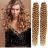 Kudrnaté vlasy pro metodu Pu Extension / Tape Hair / Tape IN 60cm - přírodní / světlejší blond