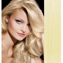 Vlasy pro metodu Pu Extension / TapeX / Tape Hair / Tape IN 60cm - nejsvětlejší blond