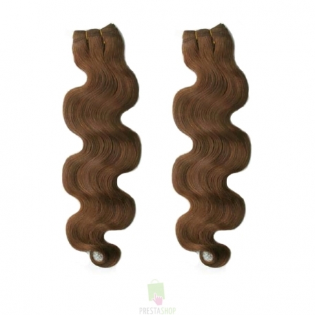 Vlnitý clip in maxi set 53cm pravé lidské vlasy – REMY 200g - SVĚTLE HNĚDÁ